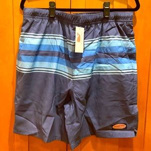 Vineyard Vines Men’s Swimwear Striped Chappy Trunk Moonshine